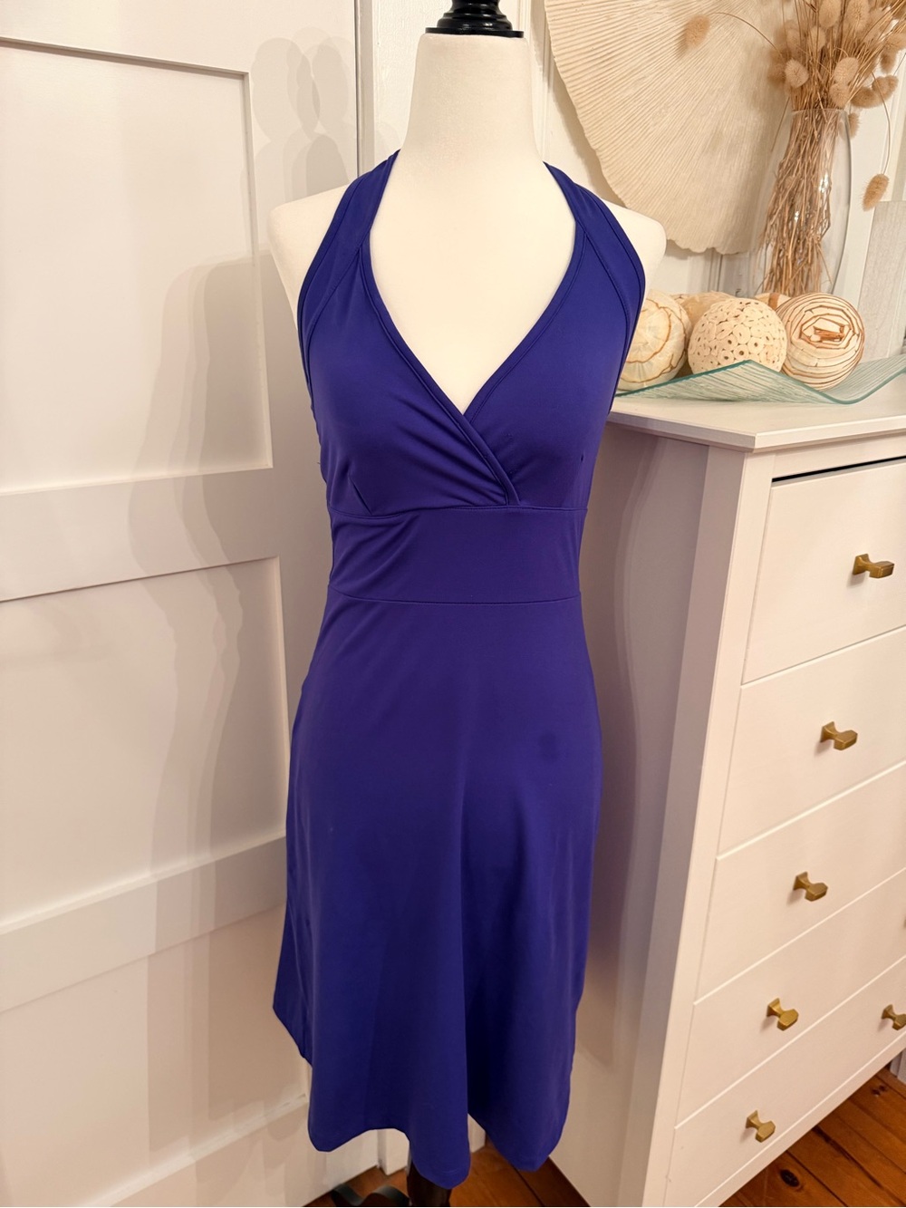Merrell One-Shoulder Deep Purple Halter Dress